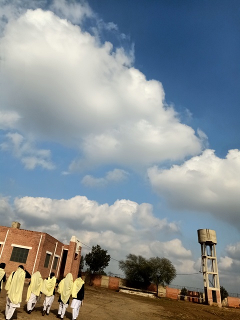 Cloudy sky on a college building 