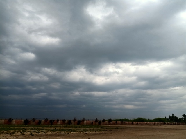 Cloudy sky in a ground 