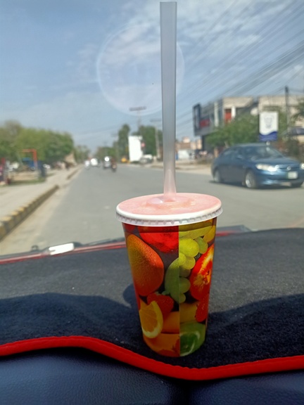 Road trip break for energy drink