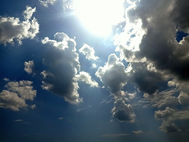 Beautiful clouds with sun