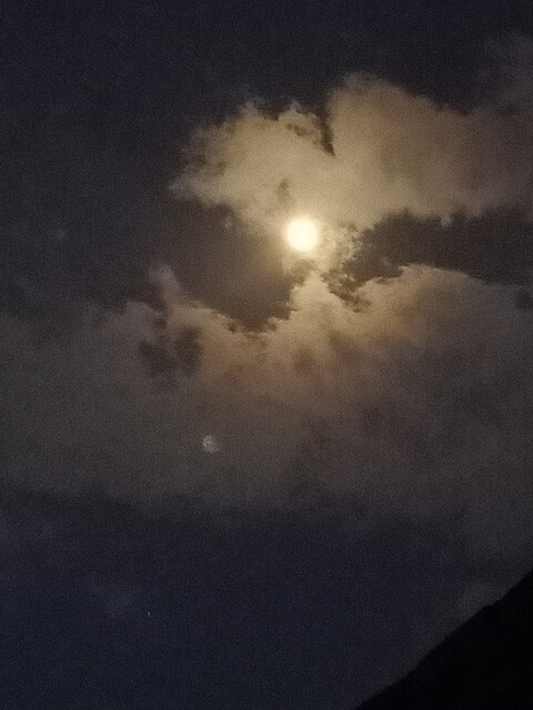 Clouds with full moon