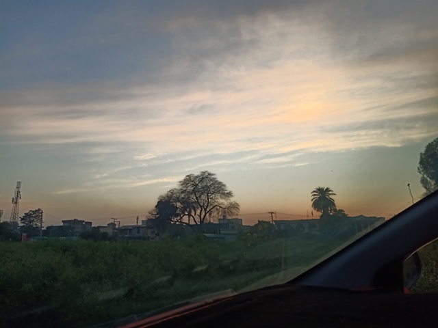 Beautiful sunset while traveling