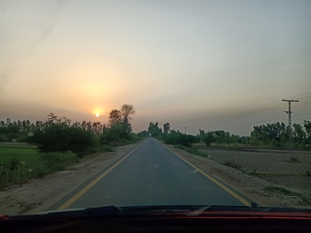 A beautiful road with sunset