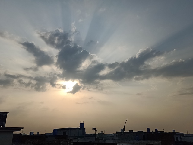Attractive cloud in front of sun