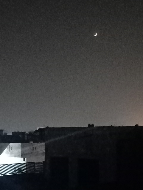 Moon captured from a terrace 