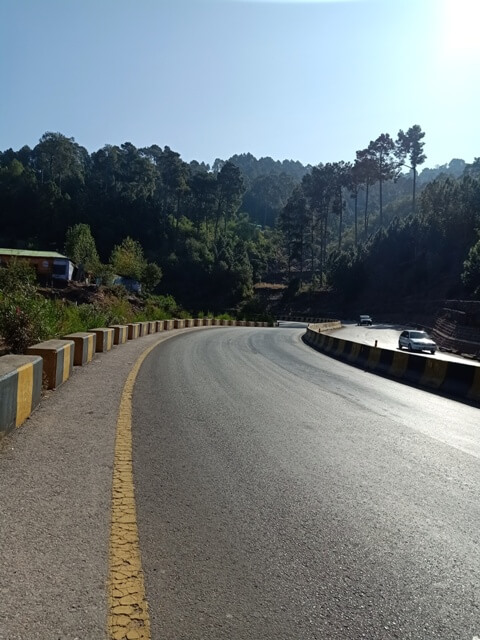 Road to a hill station on a sunny day 