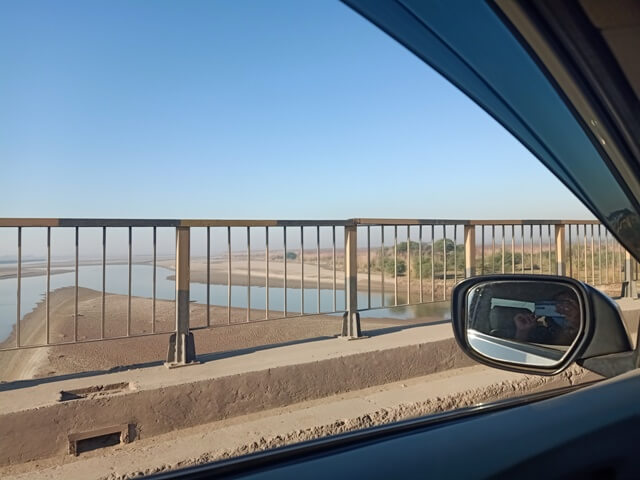 River view from car window