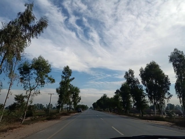 Beautiful road with clouds 