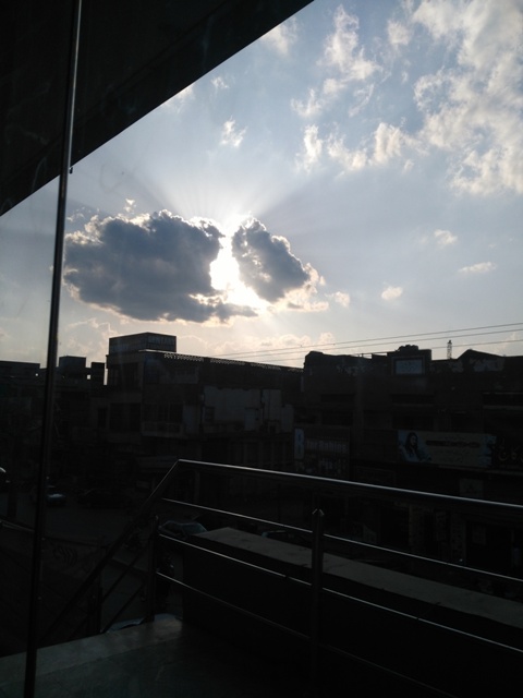 A cloud with sun