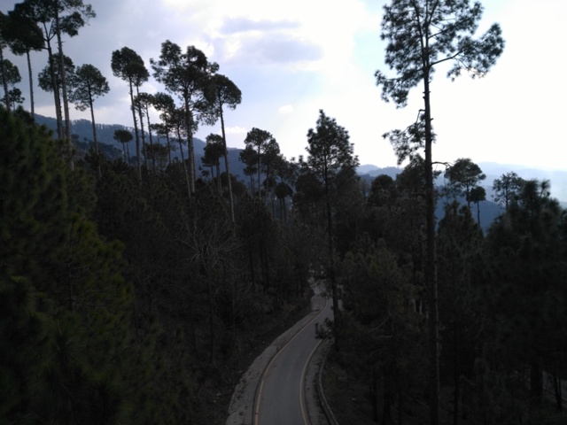 A small road through hills 