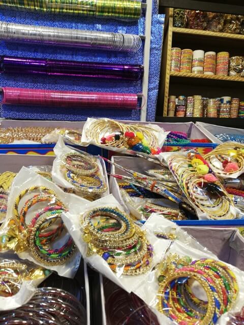 Colorful bangles on a shop