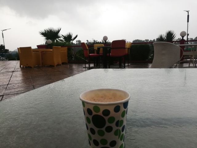 Solitude and tea during rain