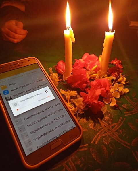 Flowers with candlelight