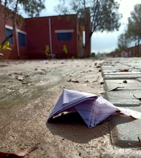 Paper boat after rain