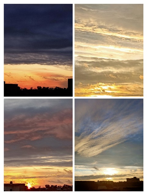 Attractive sunset collage 