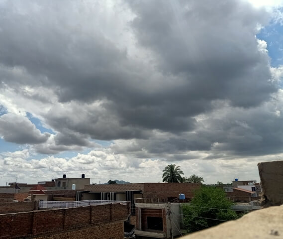 Cloudy weather in a city 