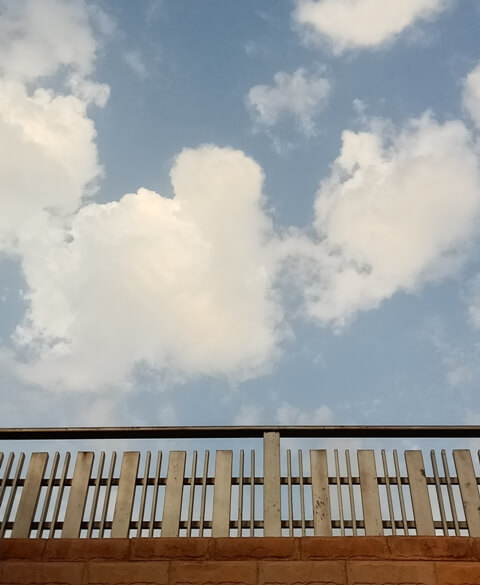 Clouds view of a terrace 