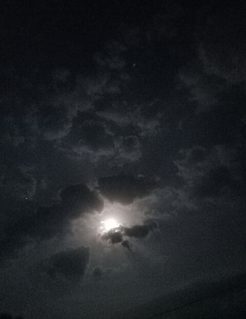 Full moon and clouds 