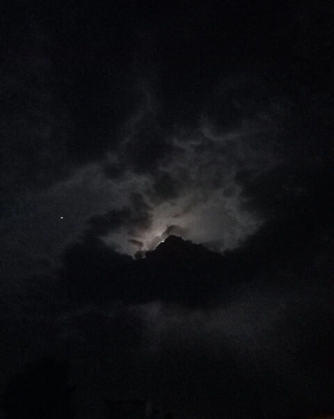 Moon and dark clouds picture 