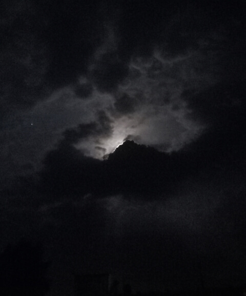 Full moon in clouds 
