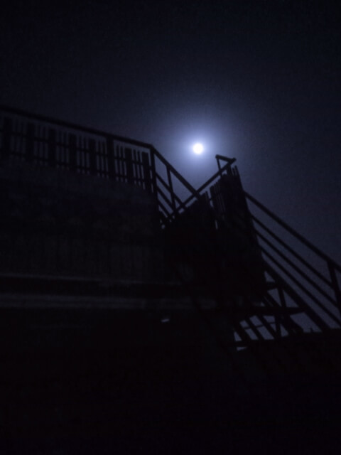 Full moon and a terrace ladder picture