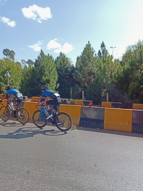 Bicycle race in hills 