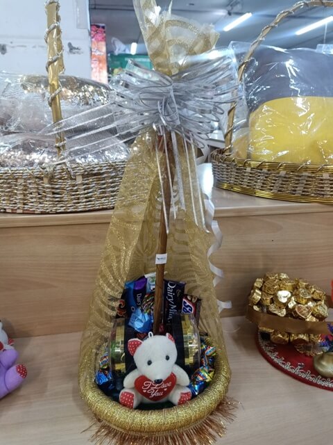 Chocolates in a gift arrangement