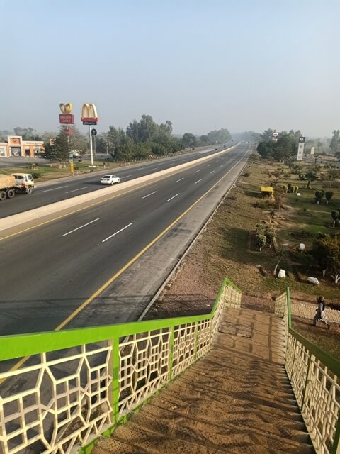 A bridge over a highway 