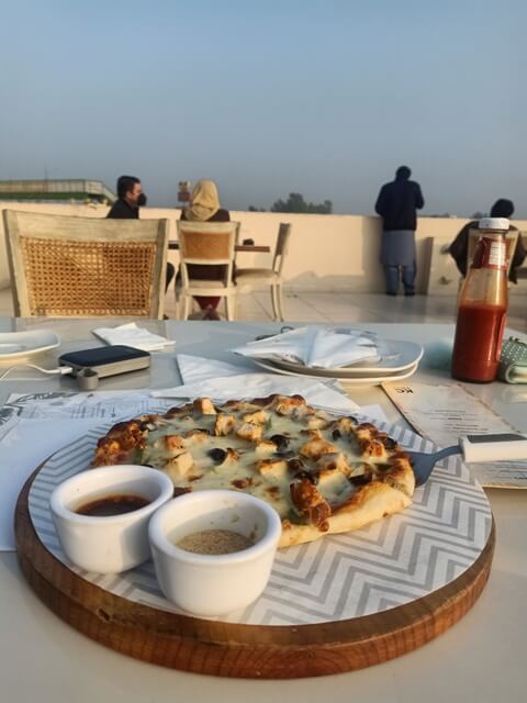 Pizza with sky view restaurant 