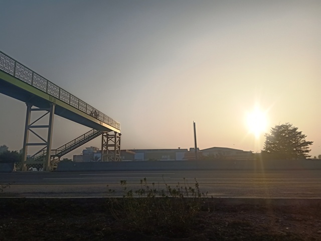 Sun set view on a highway 