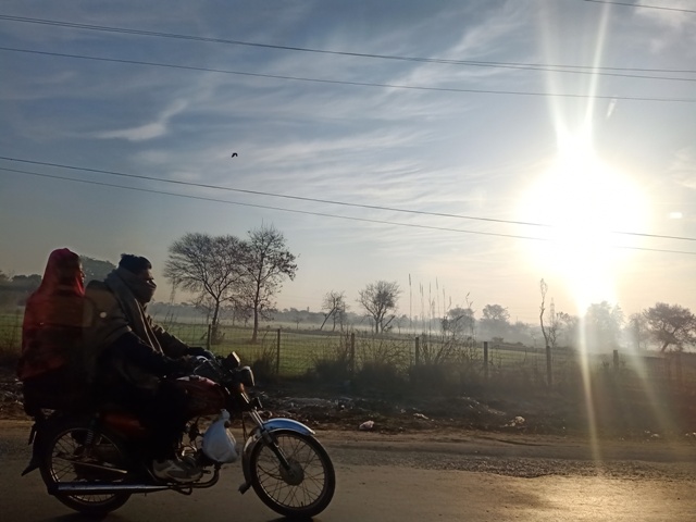 People traveling during sunrise 