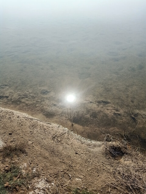 Sun reflection in a wetland 