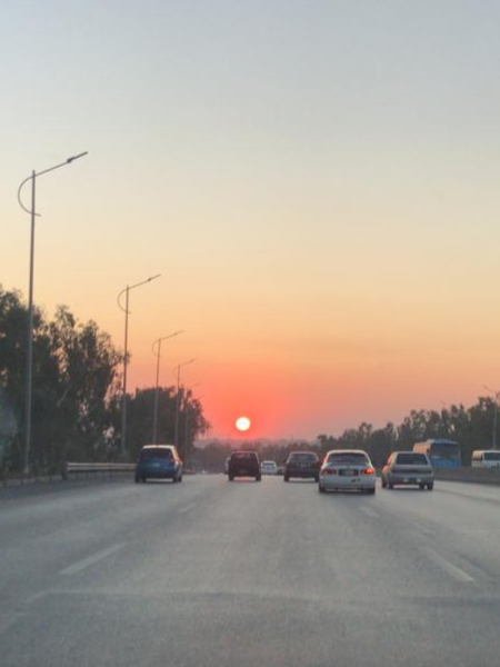 Sunset and road image