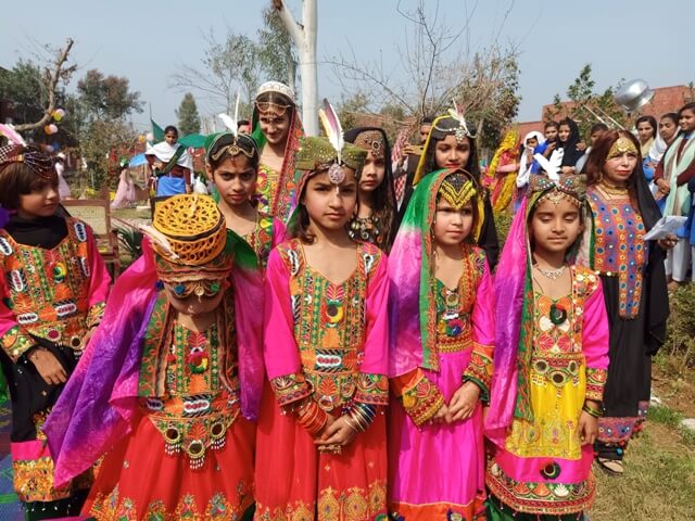 Beautiful girls with traditional dresses 