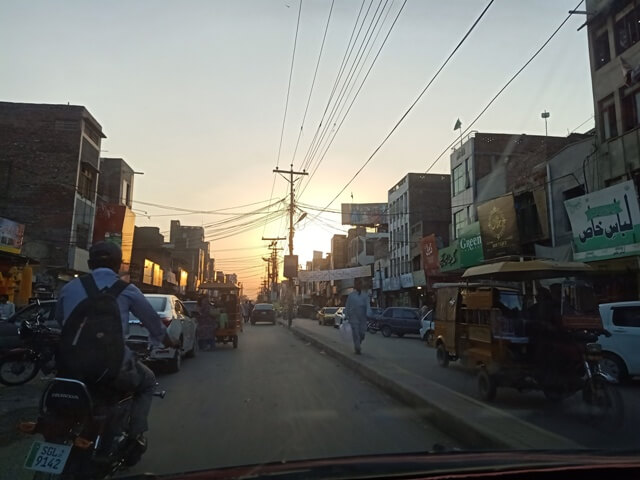 Sunset in a market 